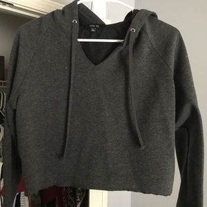Grey cropped hoodie